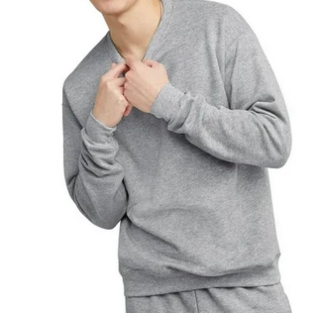 Hanes Unisex Heathered Gray Fleece Crewneck Pullover Sweatshirt